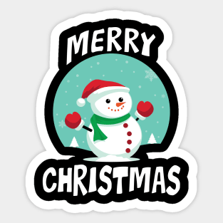 'Merry Christmas Snowman ' Funny Christmas Snowman Sticker